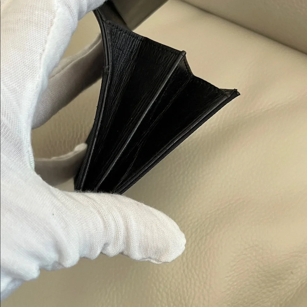 Prada Black Leather & Nylon Triangular Logo Compact Wallet - Picture 6 of 14